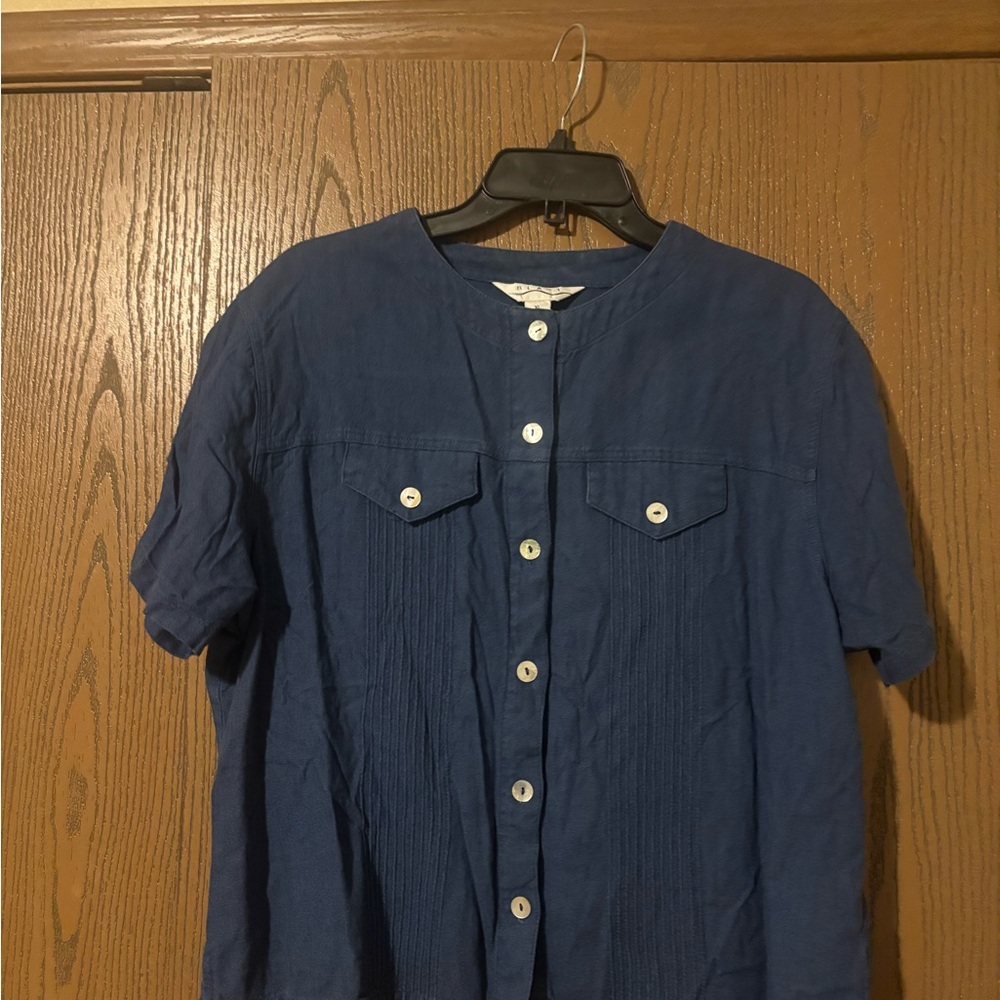 Men's Blue Button-Up Shirt